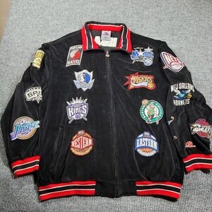Vintage Unique Sports Generation NBA All-Team Patch Black Velour Track Jacket 3X